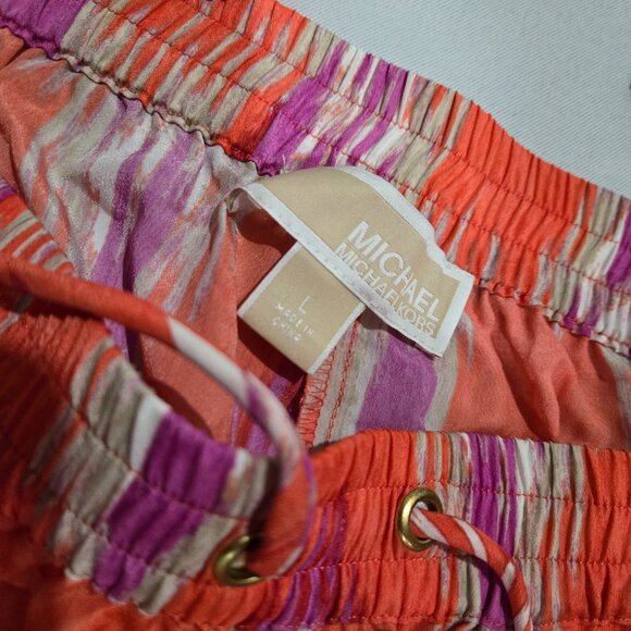 NWOT Michael Kors Ikat Print Wide Leg Pants with Pockets L - Picture 4 of 5